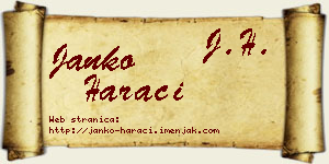 Janko Harači vizit kartica